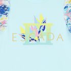 Girls Blue Logo Dress, 1, hi-res