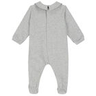 Grey Teddy Logo Babygrow, 1, hi-res