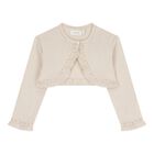 Baby Girls Beige Knitted Cardigan, 2, hi-res