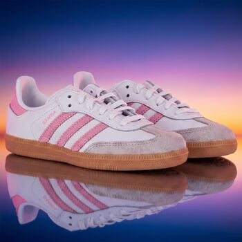 Girls White & Pink Samba OG Trainers