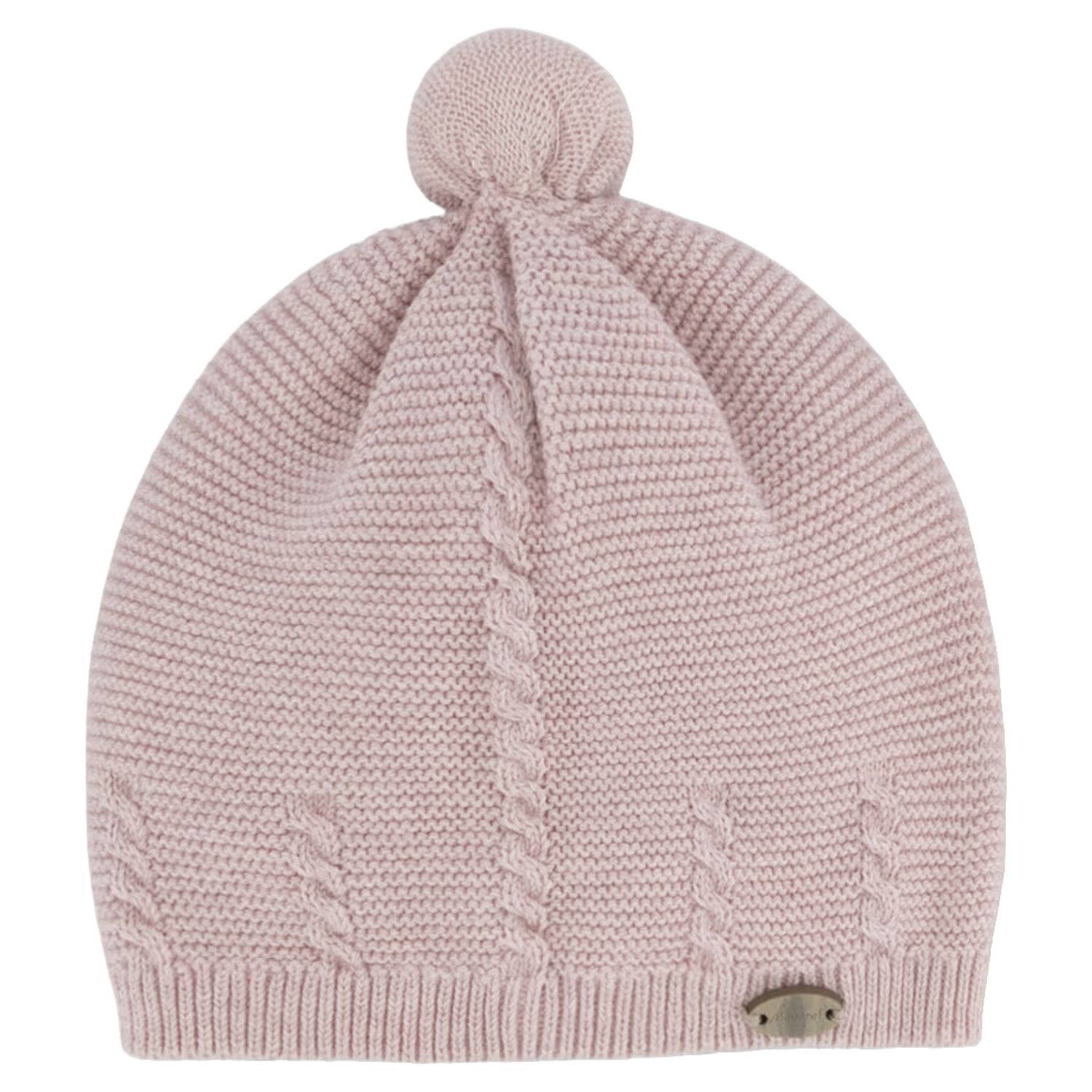 Baby Girls Pink Logo Knitted Hat, 3, hi-res