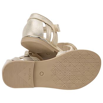Girls Beige Flower Sandals