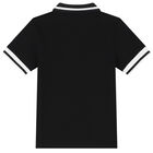Boys Black Logo Polo Shirt, 1, hi-res
