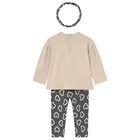 Younger Girls Beige & Grey Floral Leggings Set, 2, hi-res