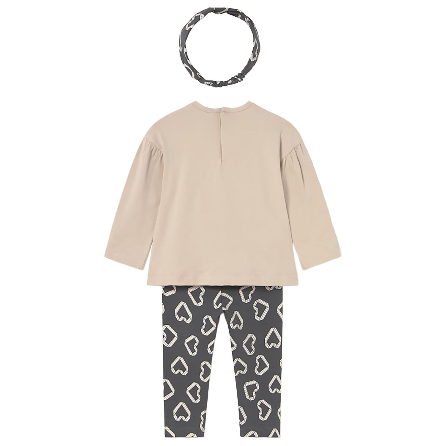 Younger Girls Beige & Grey Floral Leggings Set, 2, hi-res