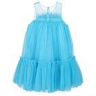 Girls Blue Tulle Dress, 2, hi-res