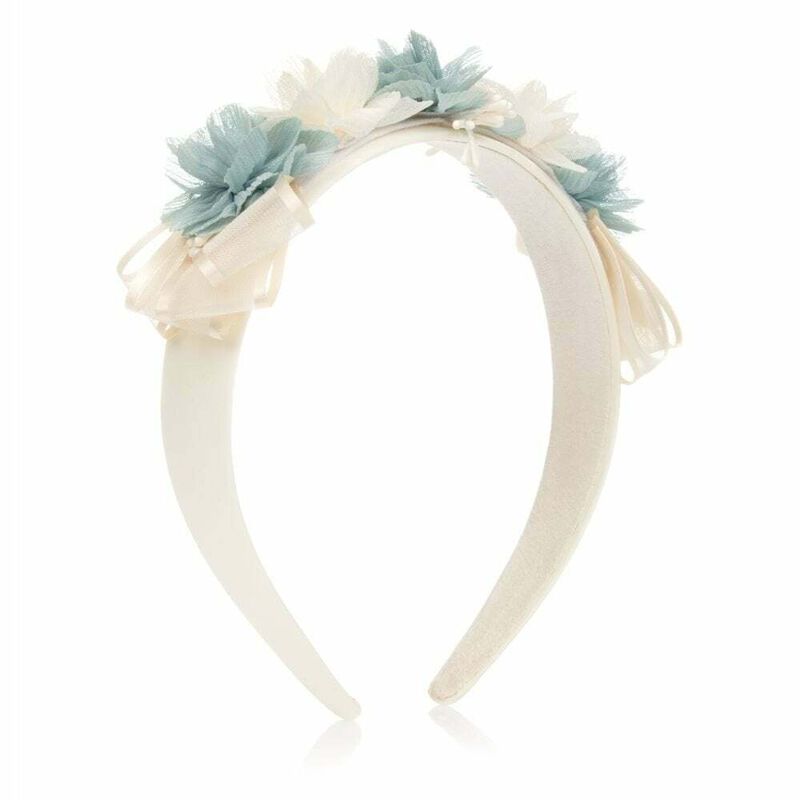 Girls Blue & White Floral Hairband, 2, hi-res image number null