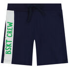 Boys Blue & Navy Blue Dogs Shorts Set, 3, hi-res