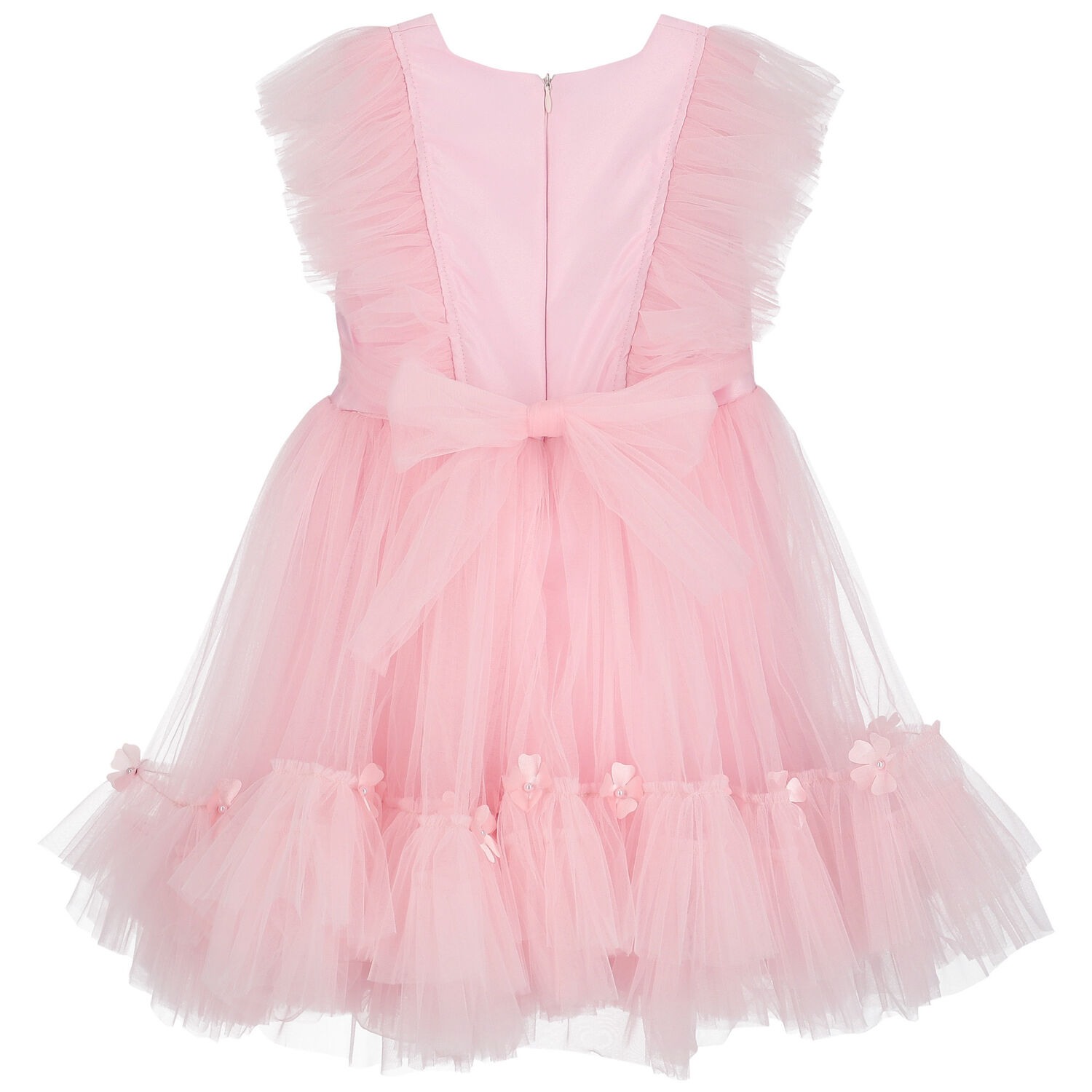 Girls Pink Tulle Dress, 1, hi-res