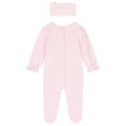 Girls Pink Babygrow & Headband Set, 1, hi-res