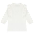 Younger Girls Ivory Teddy Bear Logo Dress, 1, hi-res