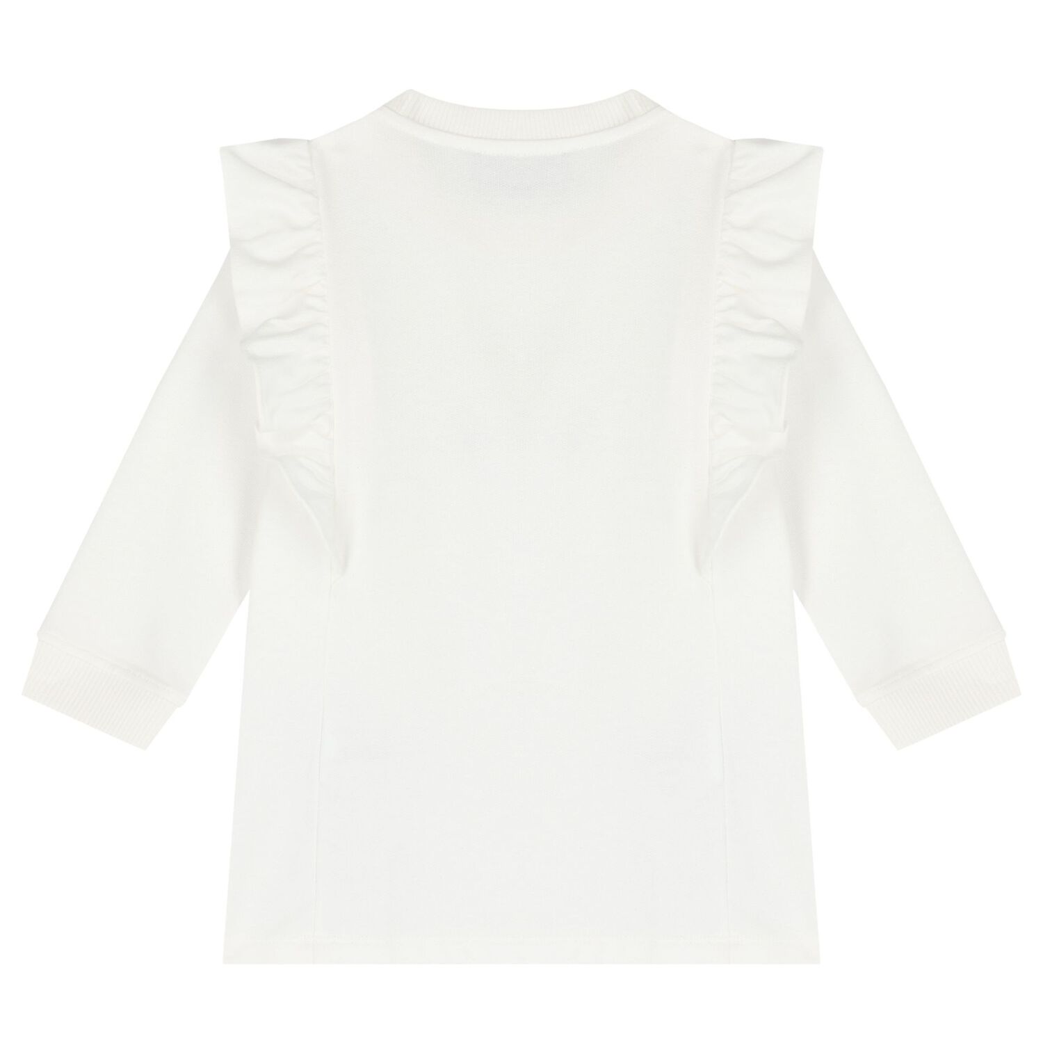 Younger Girls Ivory Teddy Bear Logo Dress, 1, hi-res