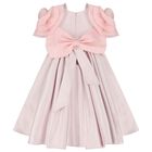 Girls Mirana Pink 3D Rose Sleeve Tulle Dress, 2, hi-res