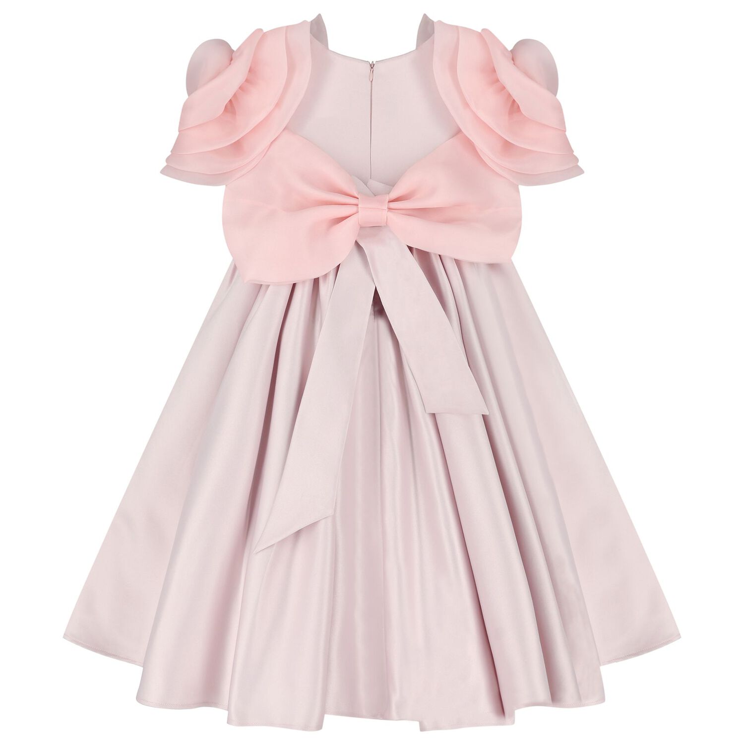 Girls Mirana Pink 3D Rose Sleeve Tulle Dress, 2, hi-res
