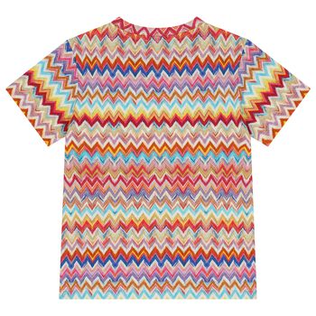 Girls Multi-Coloured Logo Zig Zag T-Shirt