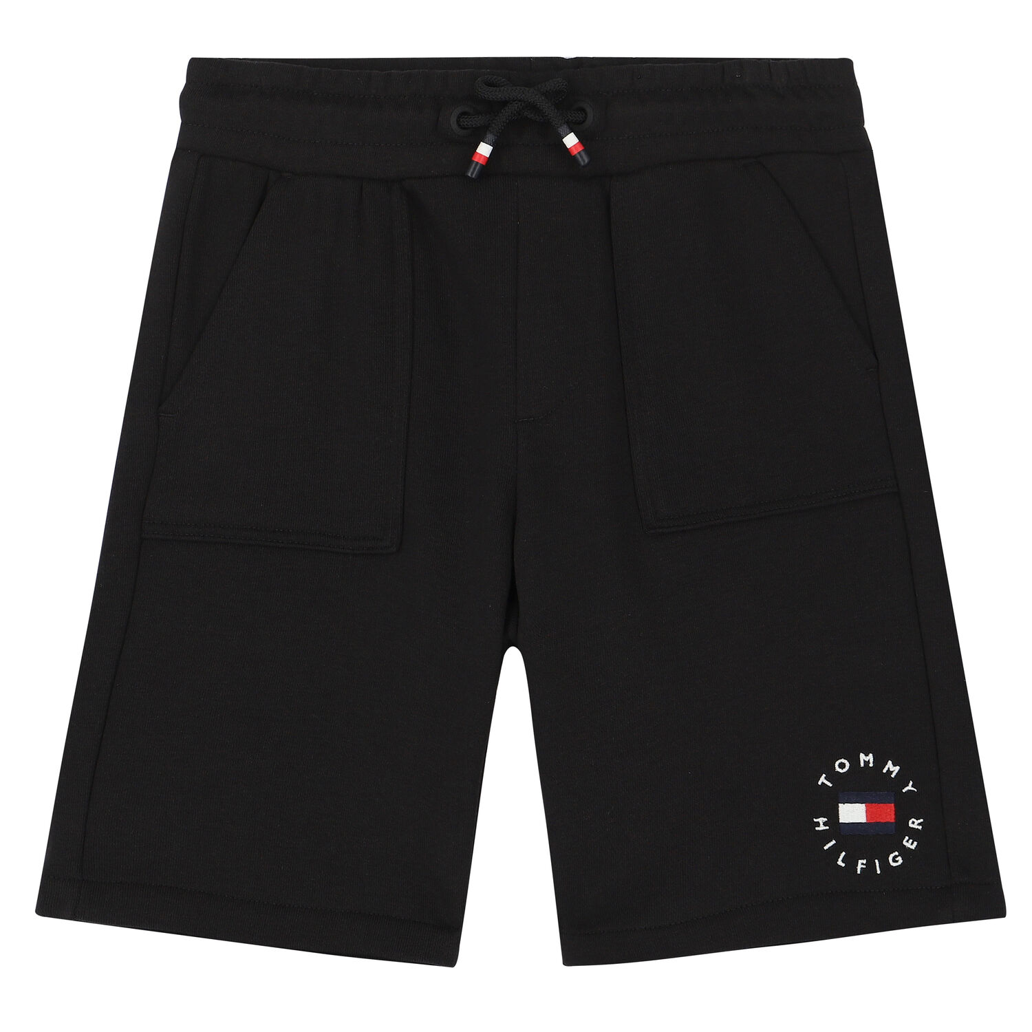 Boys Black Logo Shorts, 1, hi-res