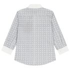 Boys White Logo Shirt, 1, hi-res