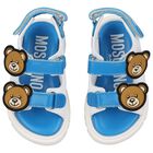 White & Blue Teddy Bear Sandals, 1, hi-res