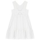 Girls White Embroidered Dress, 3, hi-res