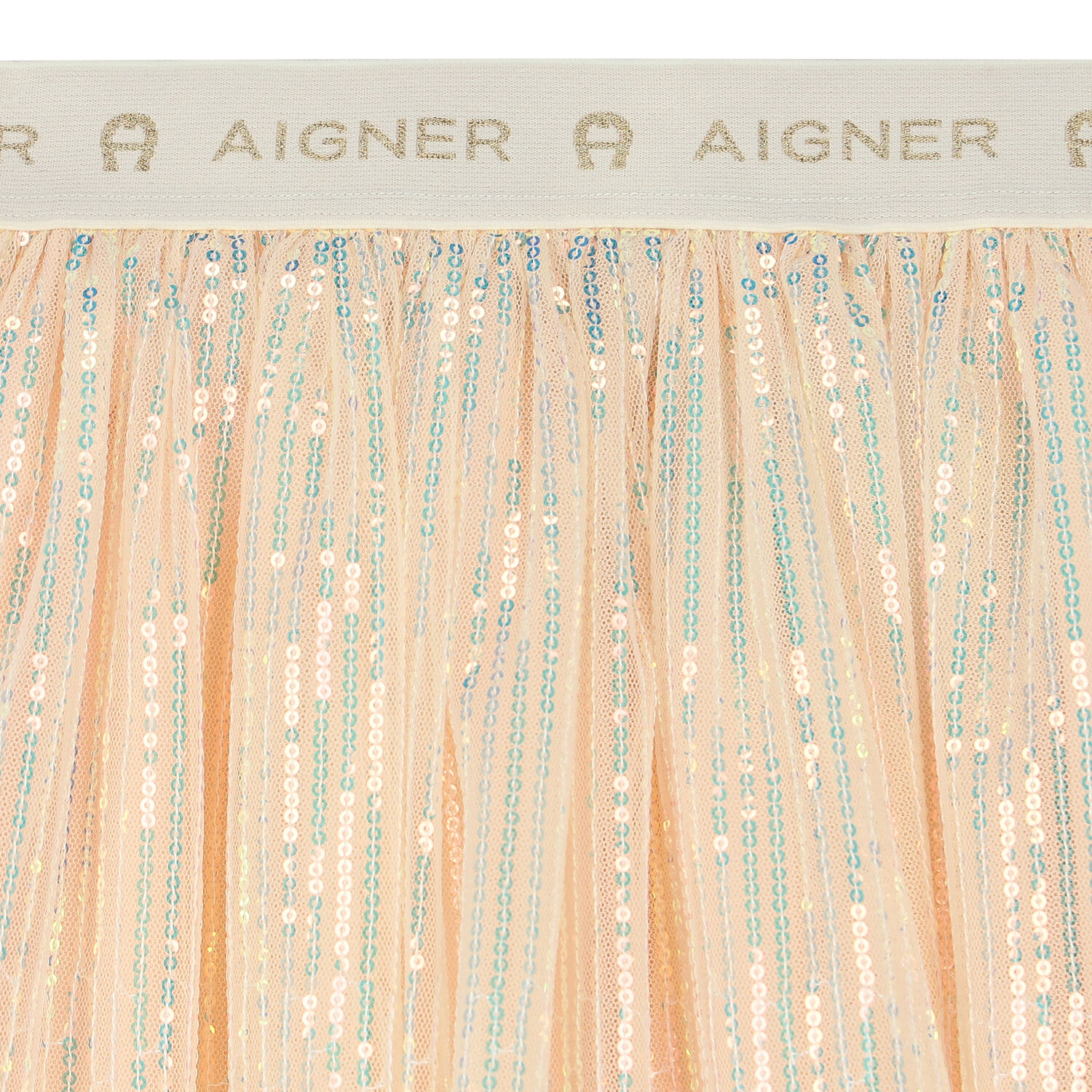 Girls Pink Embellished Sequin Tulle Skirt, 1, hi-res