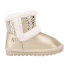 Younger Girls Gold Faux Leather Boots, 3, hi-res