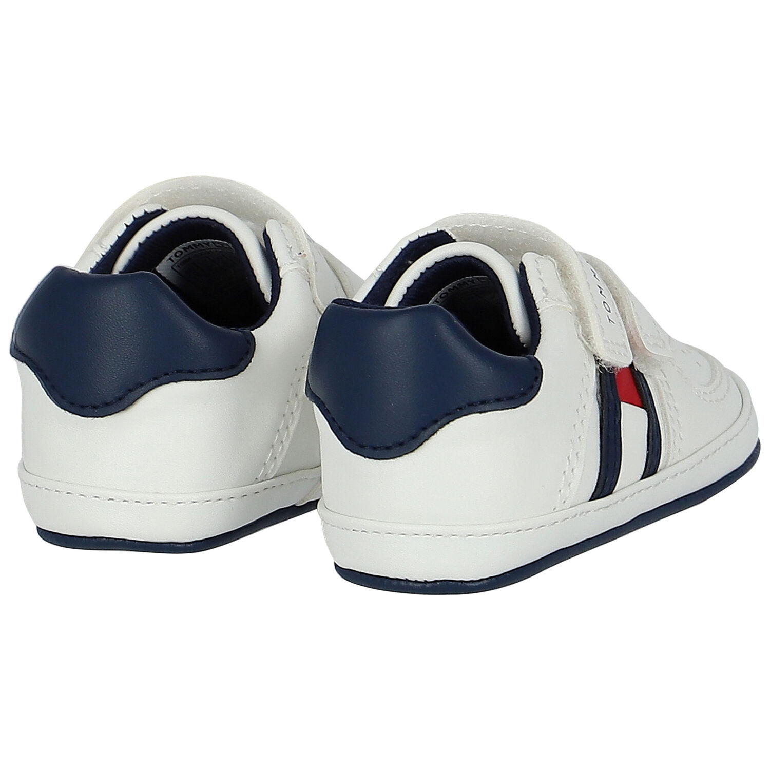 Baby Boys White Logo Pre Walker Shoes, 2, hi-res
