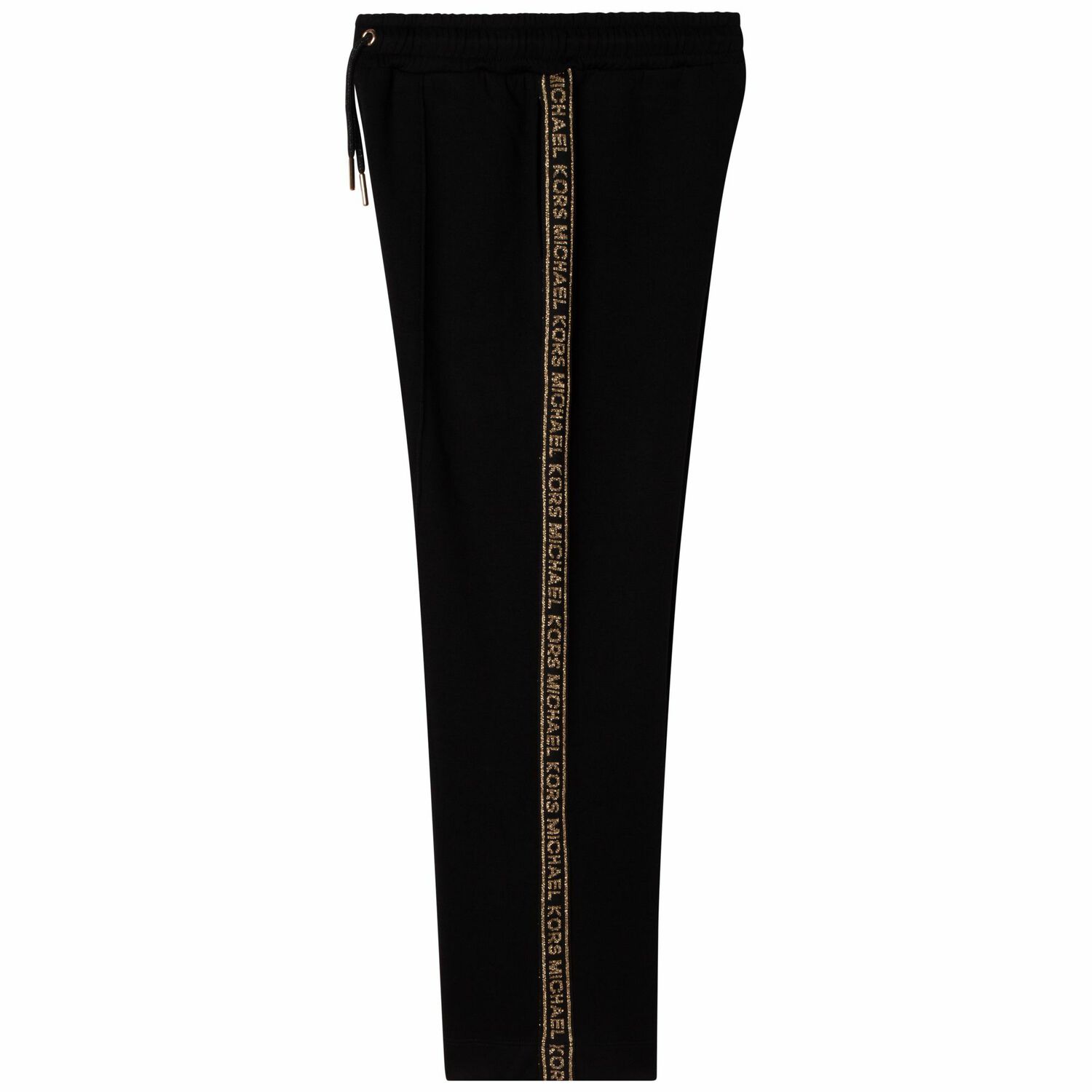 Girls Black Logo Trousers, 1, hi-res