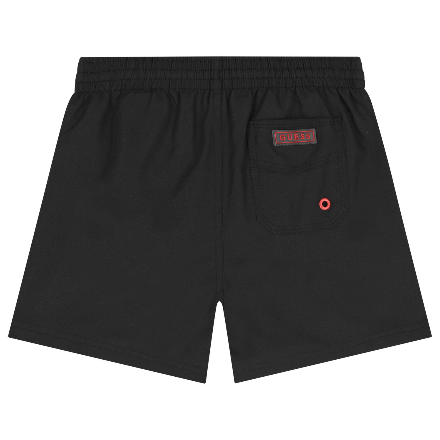 Boys Black Logo Swim Shorts, 1, hi-res