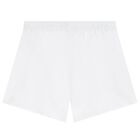 Girls White Logo Shorts, 1, hi-res