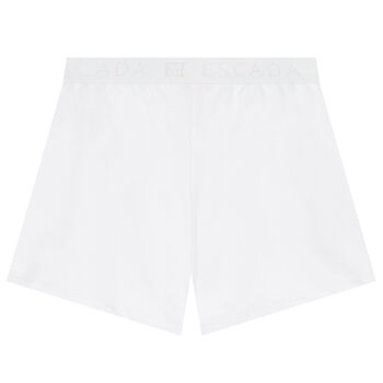 Girls White Logo Shorts
