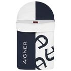 Baby Boys Navy Blue & White Logo Nest, 3, hi-res