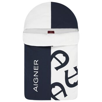 Baby Boys Navy Blue & White Logo Nest