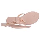 Girls Pink Logo Bow Flip Flops, 1, hi-res
