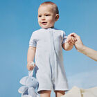 Baby Boys Blue Logo Romper, 1, hi-res