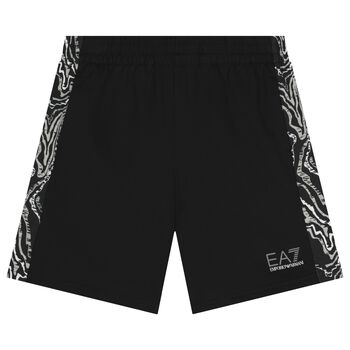 Boys Black Logo Shorts