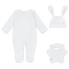 Baby Girls White & Pink Bunny Babygrow Gift Set, 1, hi-res