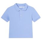 Younger Boys Blue Polo Shirt, 3, hi-res