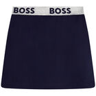 Girls Navy Blue Skirt, 1, hi-res