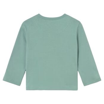 Younger Boys Green Car Long Sleeve Top
