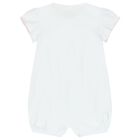 Baby Girls White Floral Romper, 1, hi-res