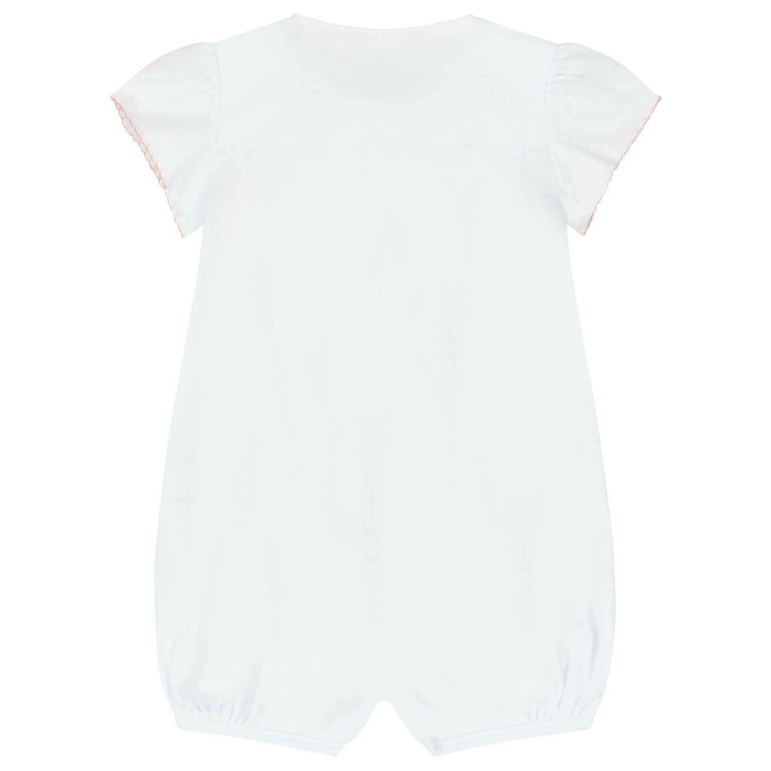 Baby Girls White Floral Romper, 1, hi-res