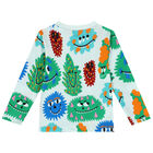 Younger Boys Blue Monsters Long Sleeve Top, 1, hi-res