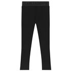 Girls Black Logo Leggings, 1, hi-res