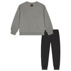 Boys Grey & Black Tracksuit, 1, hi-res