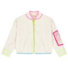 Girls Beige Fleece Zip Up Top, 1, hi-res