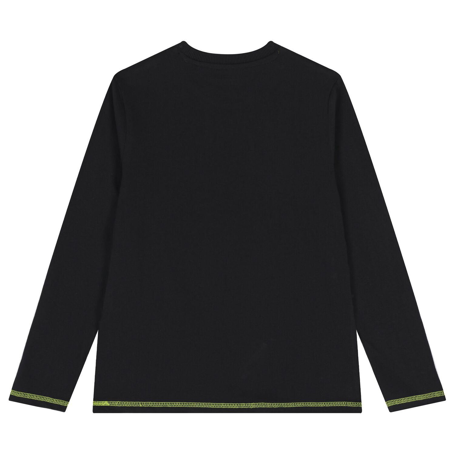 Boys Black Logo Long Sleeve Top, 1, hi-res image number null
