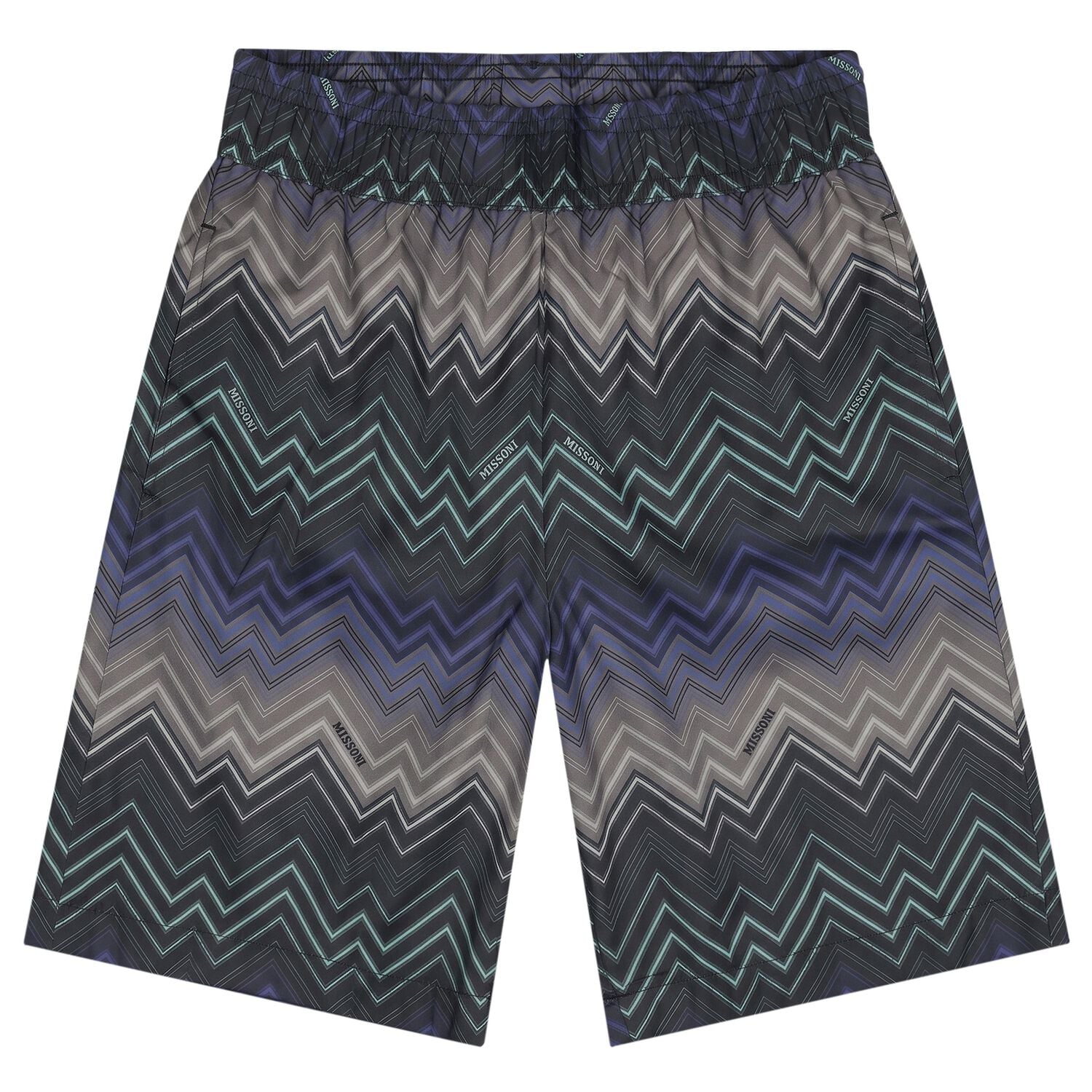 Boys Multi-Coloured Zig Zag Swim Shorts, 1, hi-res