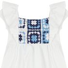 Girls White & Navy Blue Leggings Set, 2, hi-res