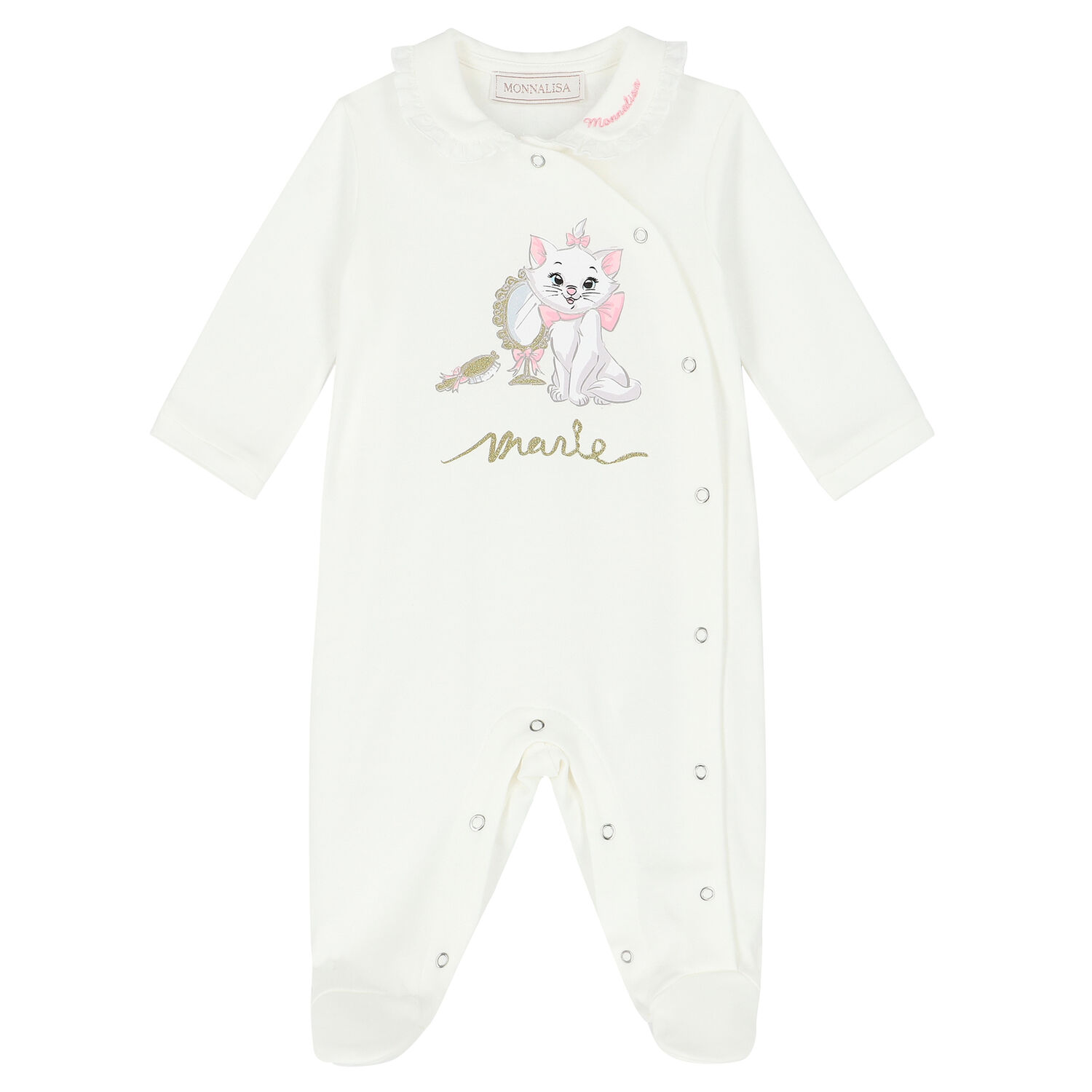 Baby Girls White Marie Graphic Babygrow, 1, hi-res