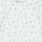 Baby Boys White & Blue Babygrow, 1, hi-res